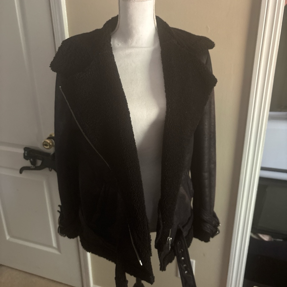 American Eagle Outfitters Black Teddy Jacket